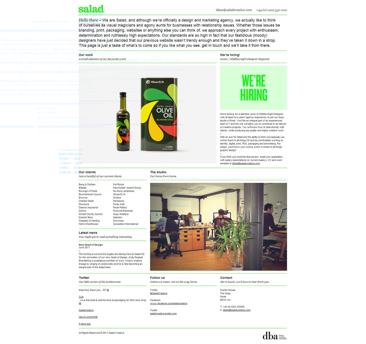 Salad Creative Website Screenshot