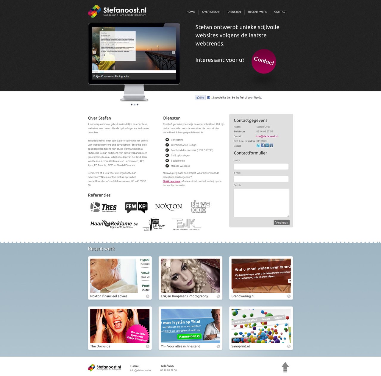 Stefan Oost Website Screenshot