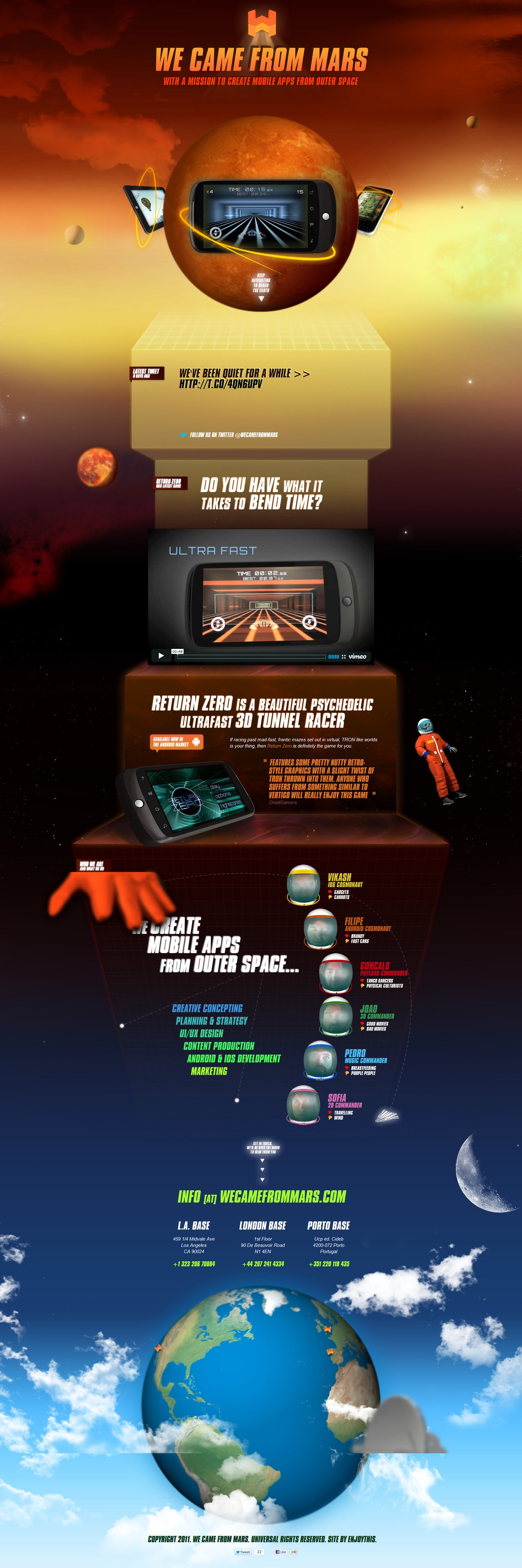 We Came From Mars Website Screenshot