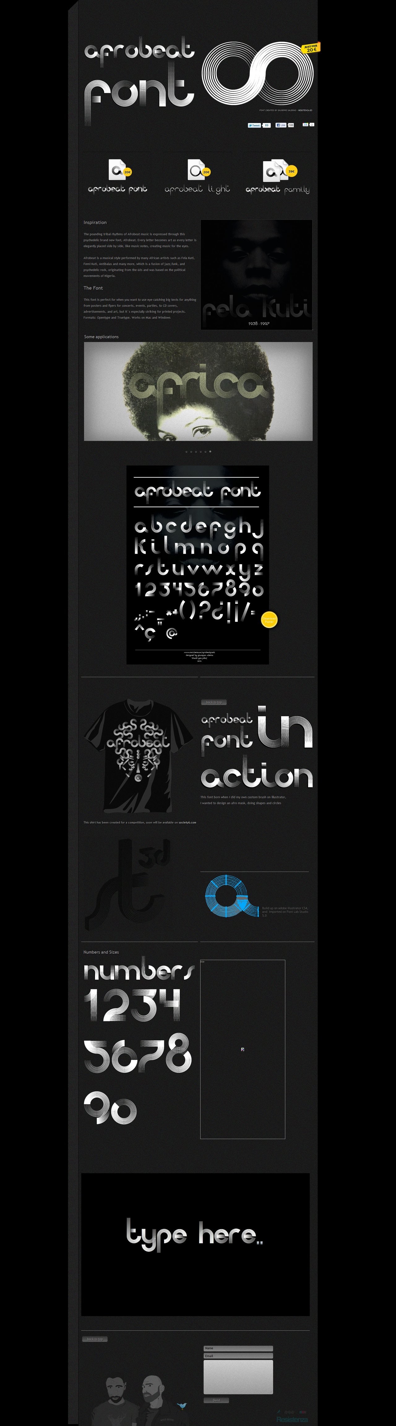 Afrobeat Font Website Screenshot