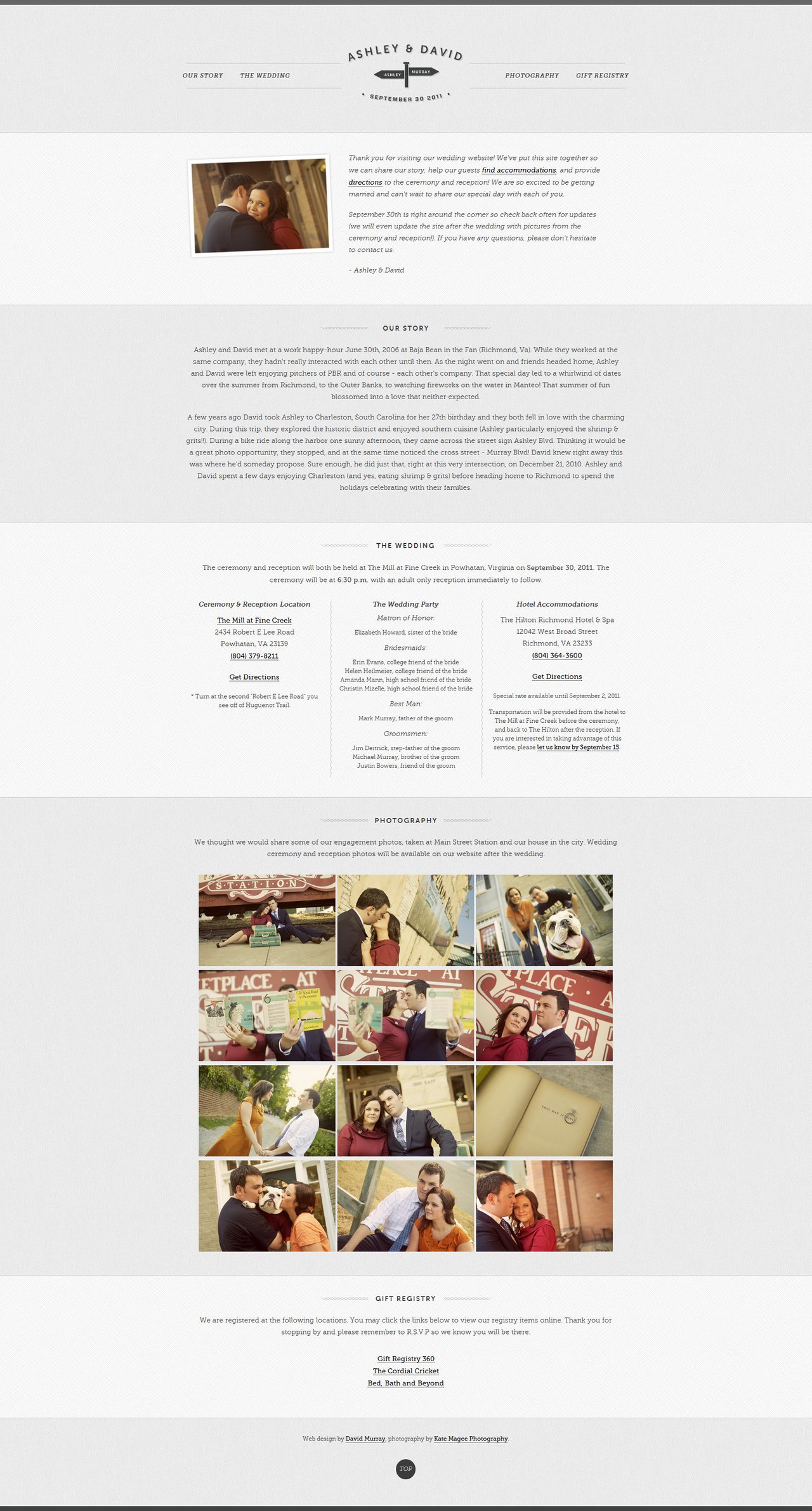 Ashley & David Website Screenshot