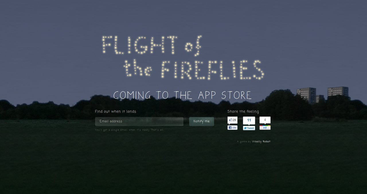 Flight of the Fireflies Website Screenshot