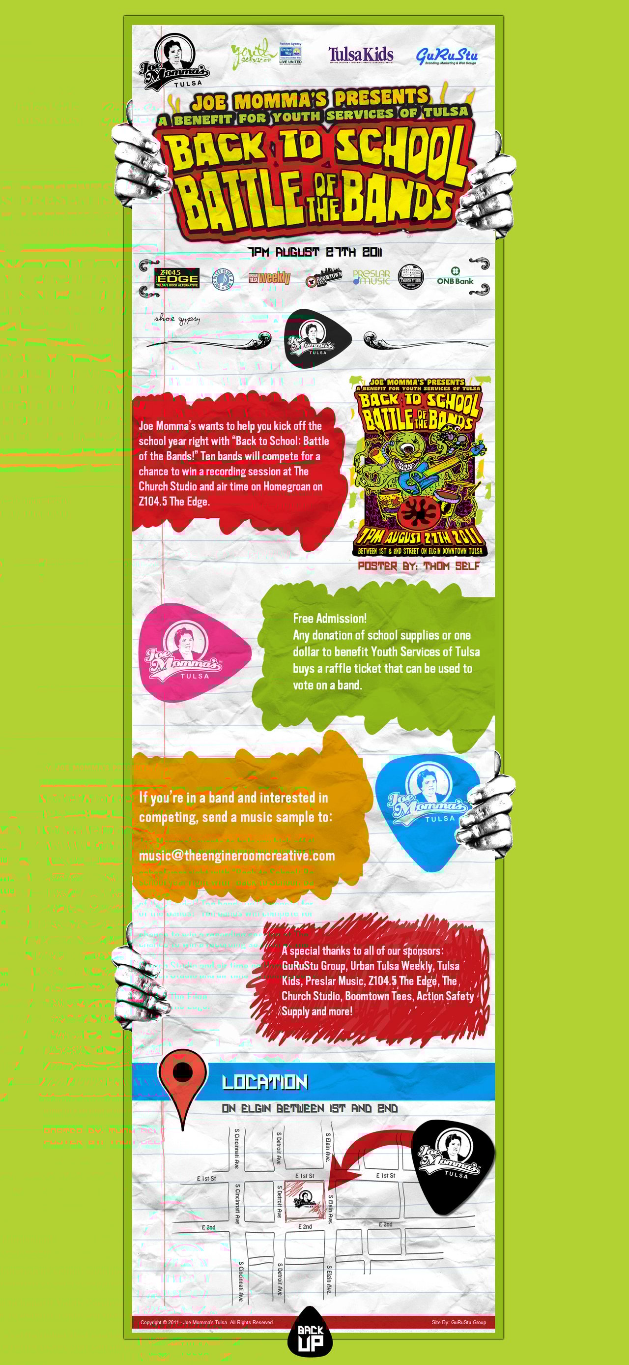 Joe Momma’s Battle of the Bands Website Screenshot