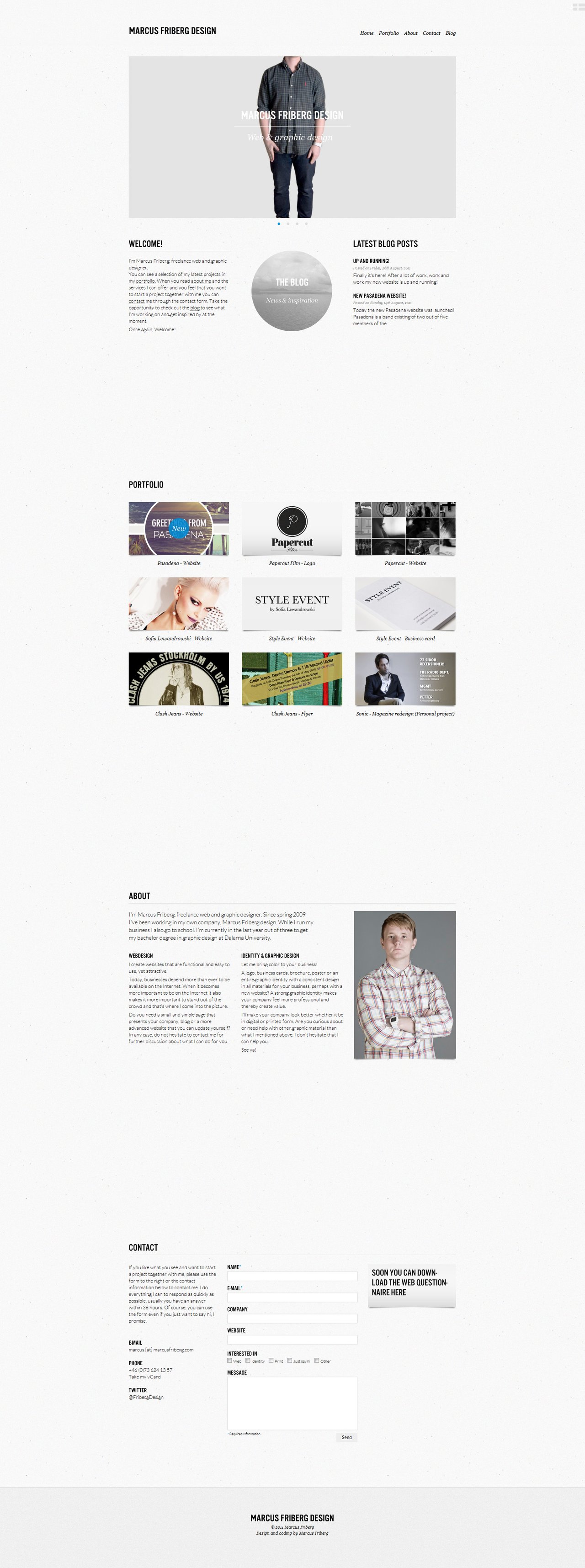 Marcus Friberg Design Website Screenshot