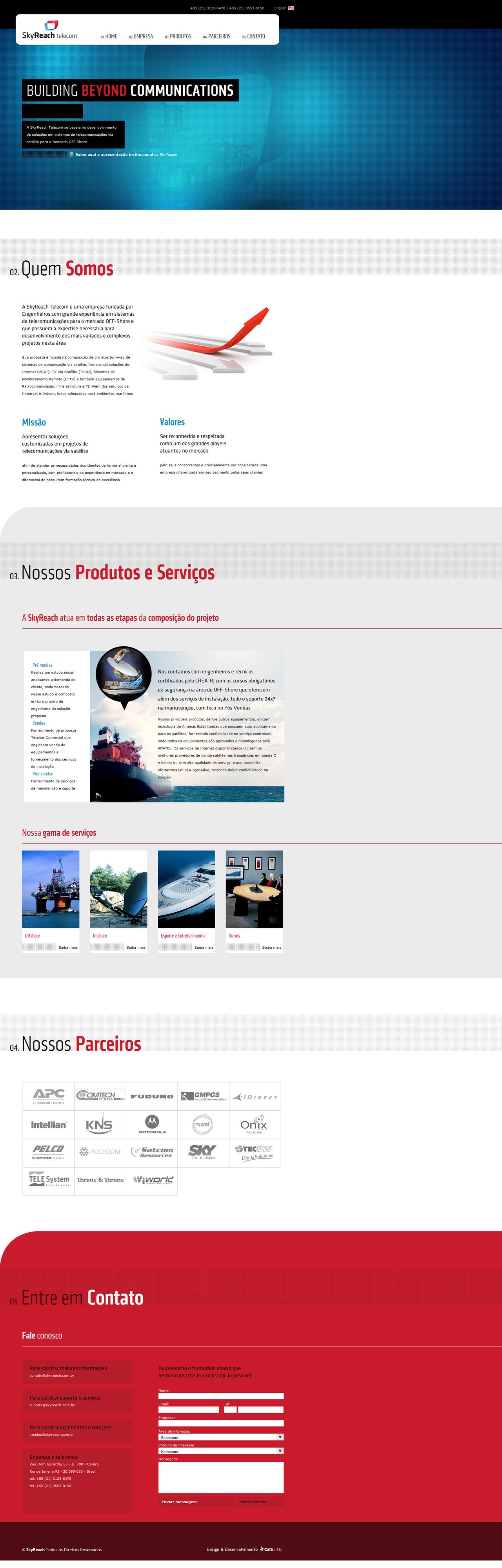 SkyReach telecom Website Screenshot