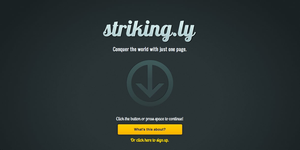 Striking.ly Website Screenshot