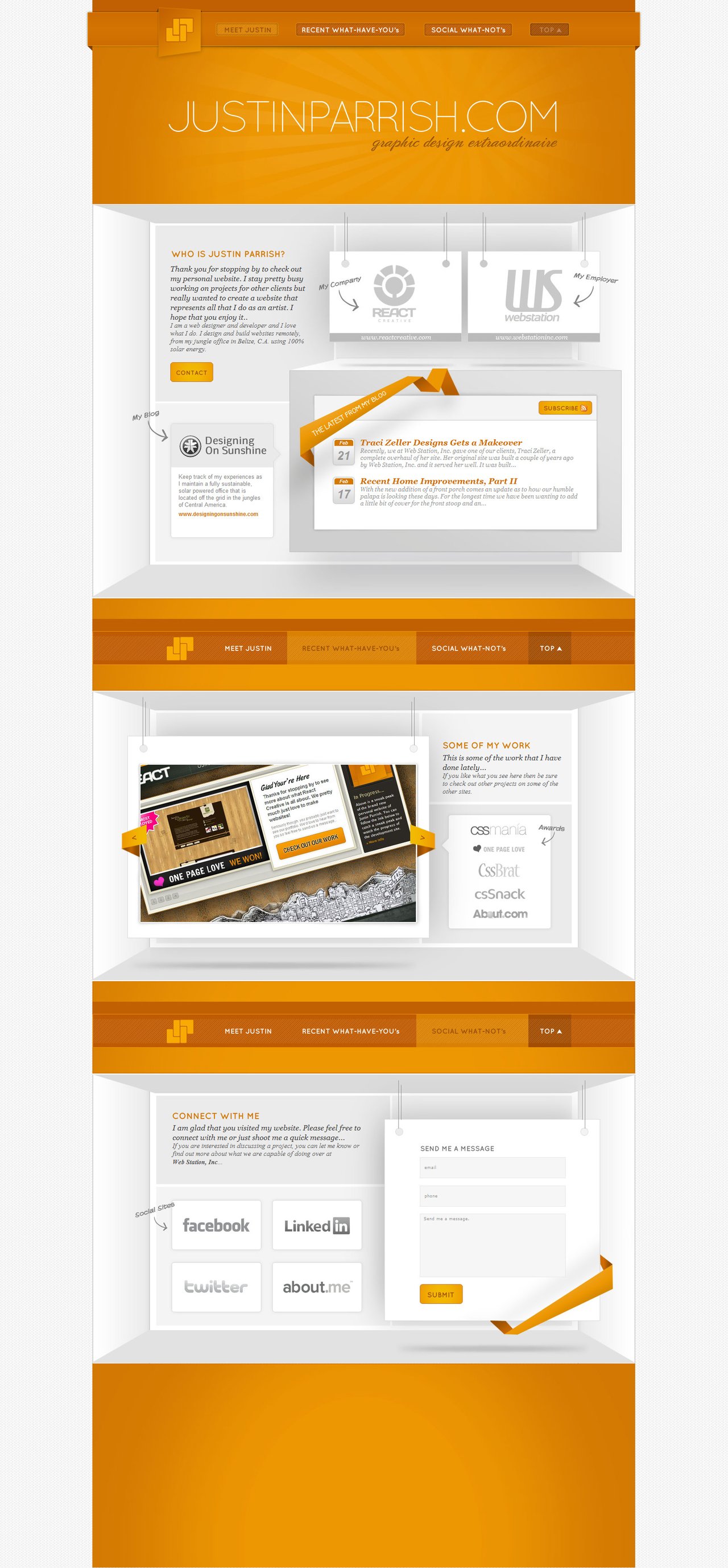 Justin Parrish Website Screenshot
