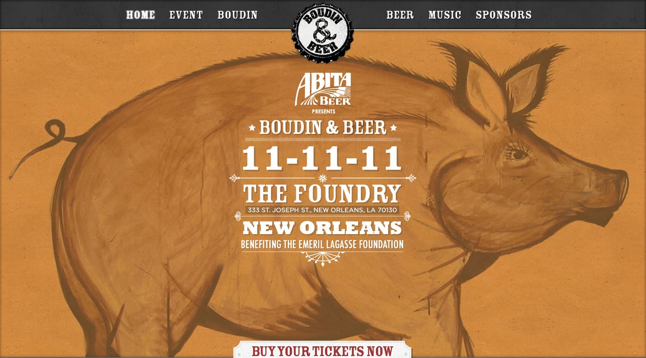 Boudin & Beer Website Screenshot