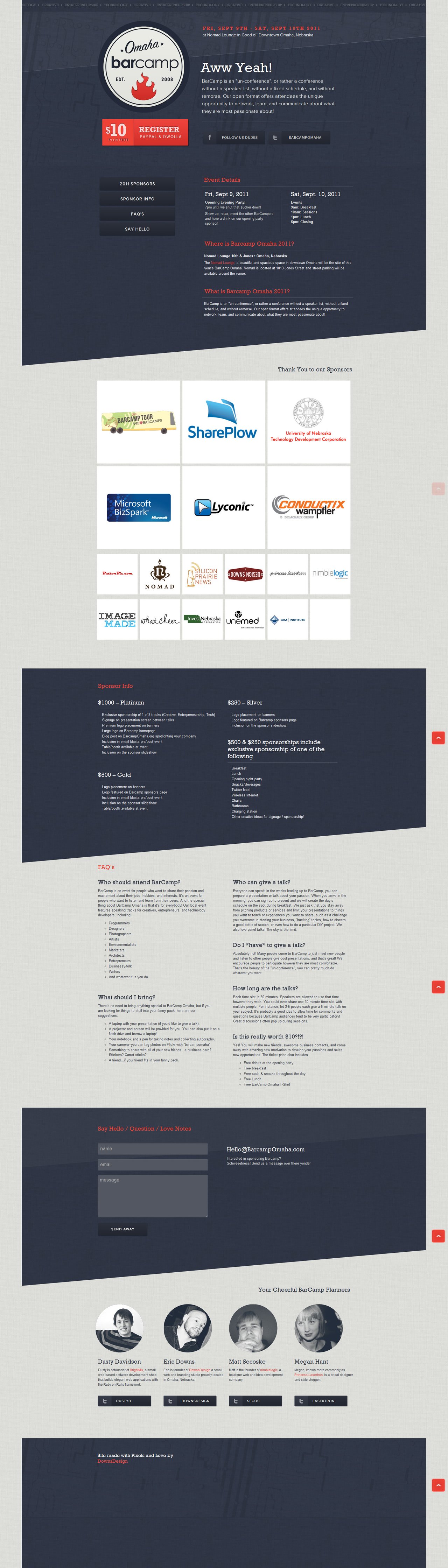 BarCamp Omaha Website Screenshot