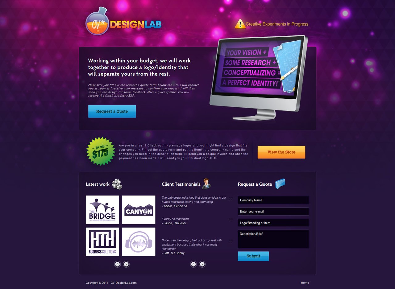 CV* DesignLab Website Screenshot