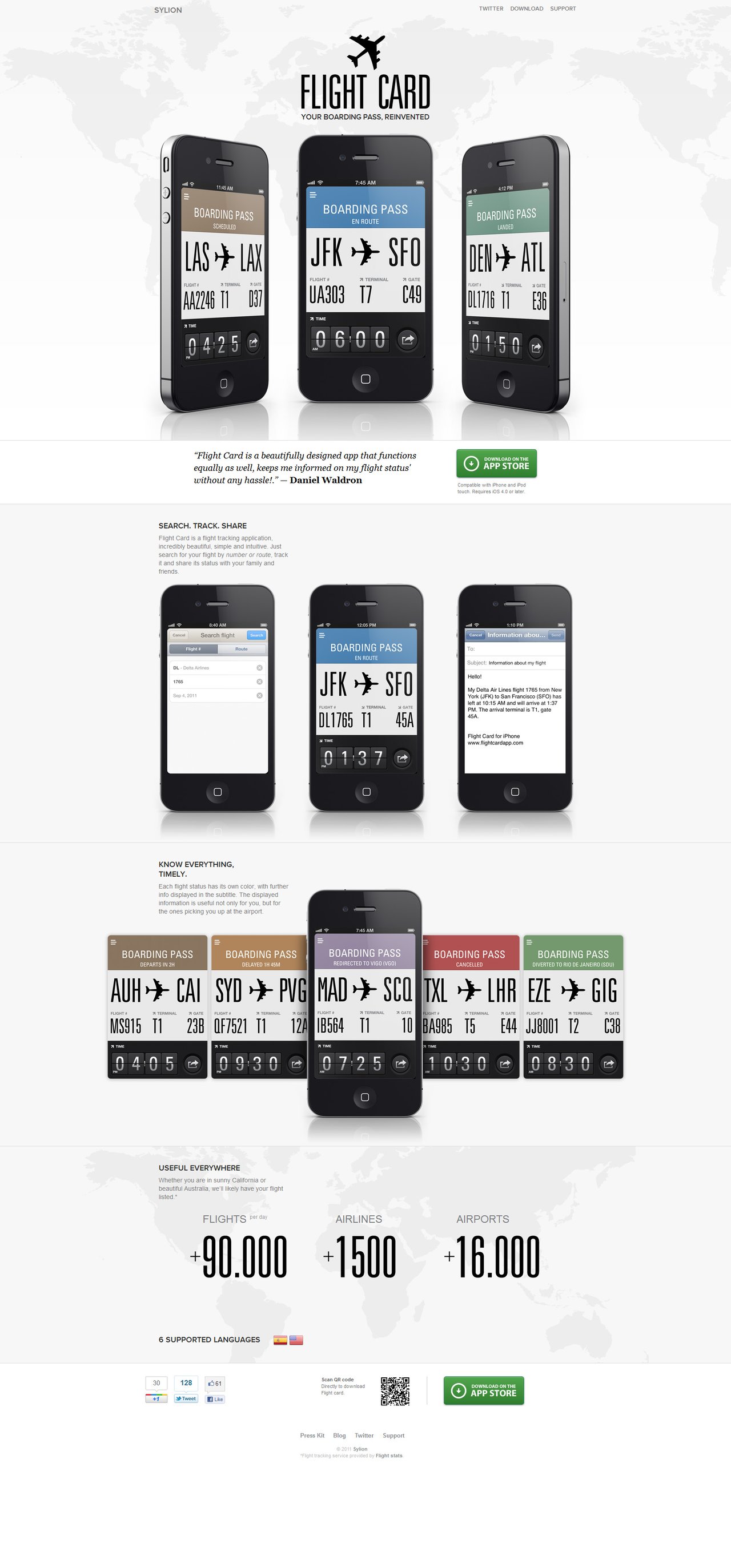 Flight Card Website Screenshot