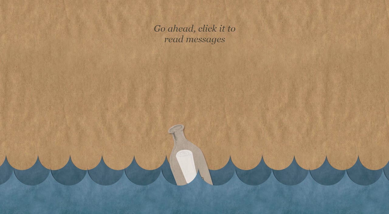 Message in a Bottle Website Screenshot