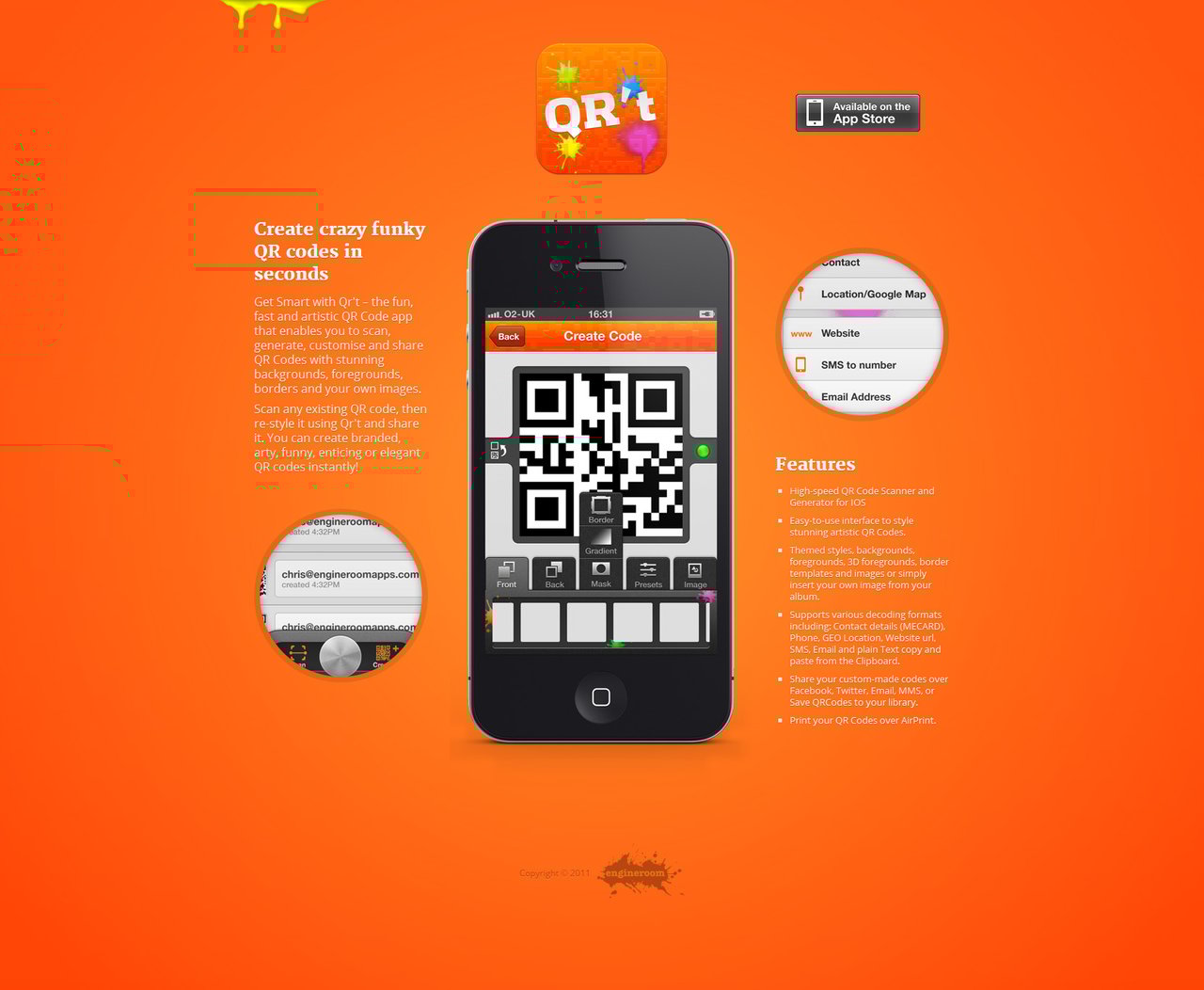 Qr’t Website Screenshot