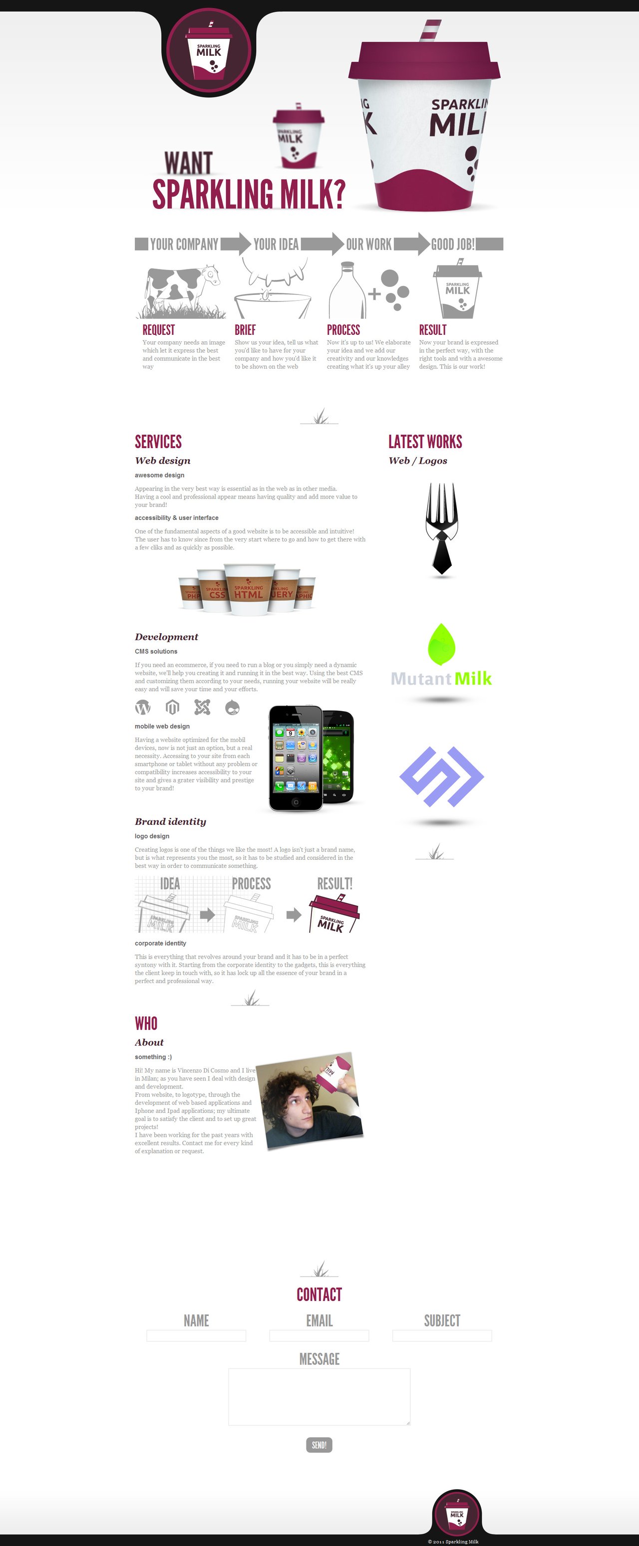 Sparkling Milk Website Screenshot