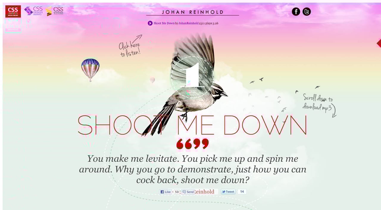 Johan Reinhold Website Screenshot