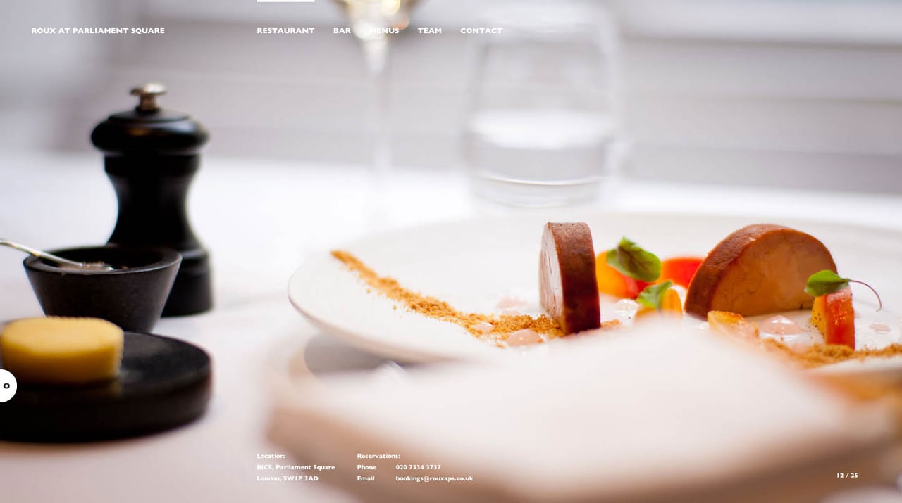 Roux at Parliament Square Website Screenshot