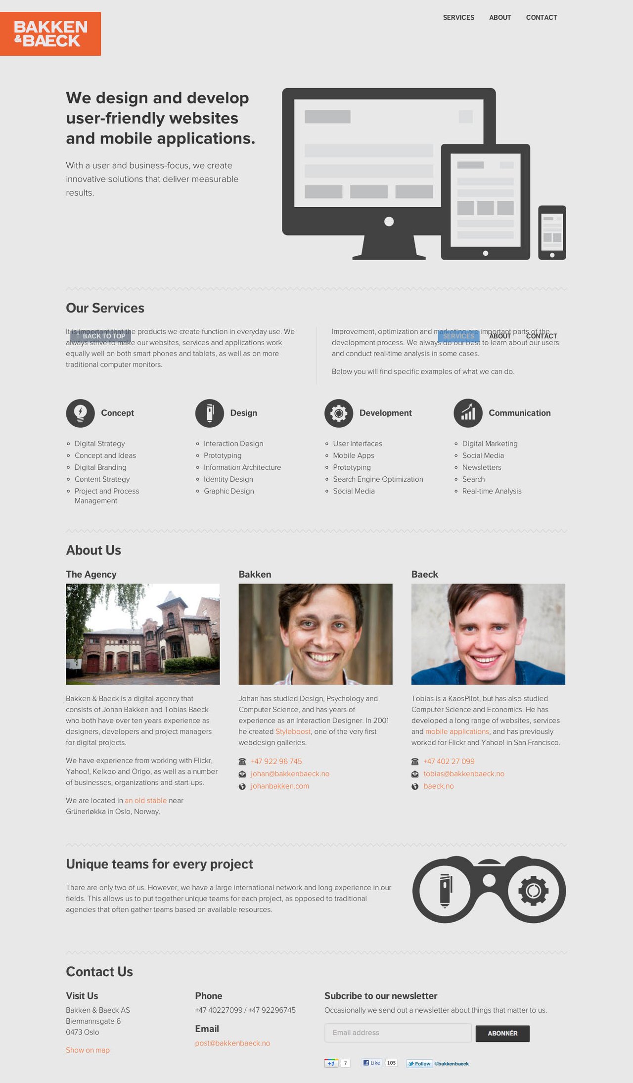 Bakken & Baeck Website Screenshot