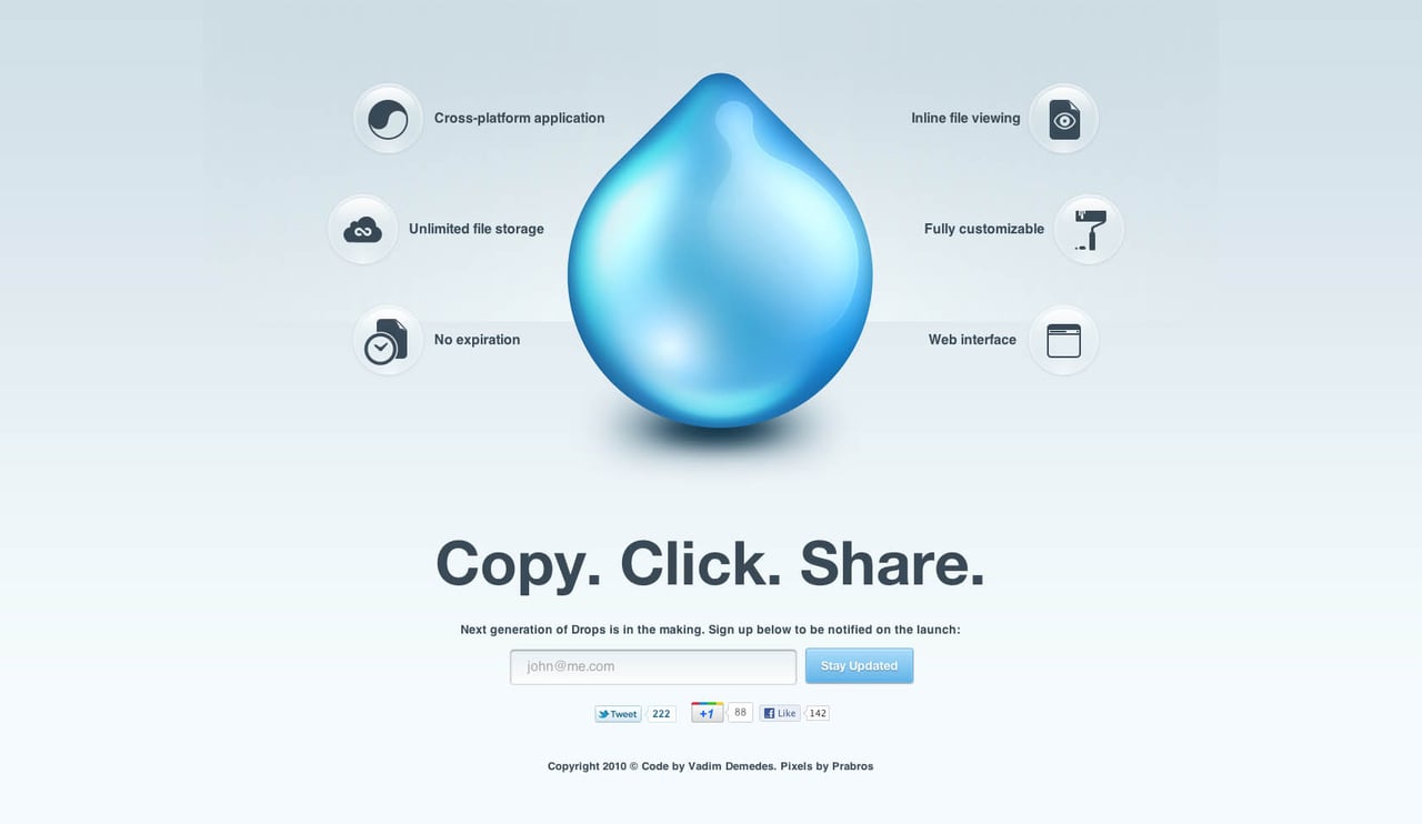 Drops Website Screenshot