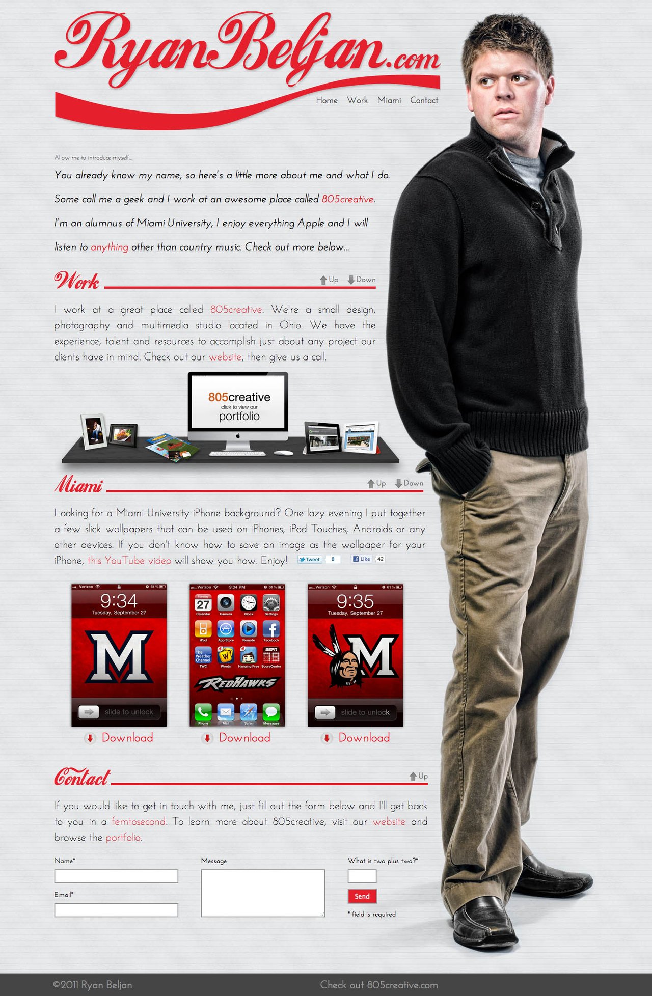 Ryan Beljan Website Screenshot