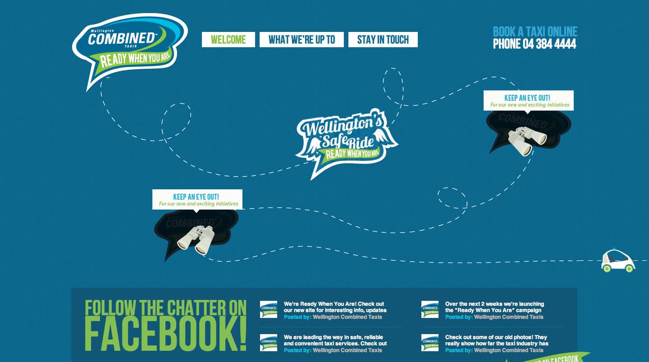 Wellington Combined Taxis Website Screenshot