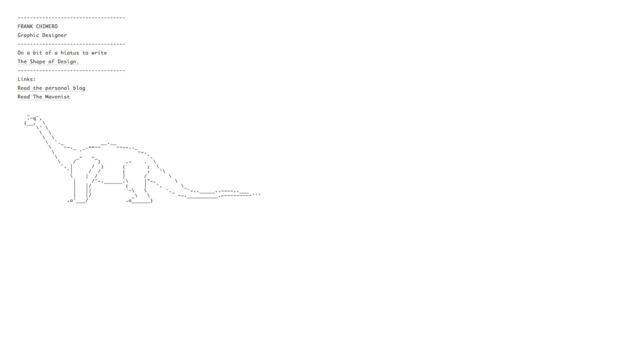 Frank Chimero Website Screenshot