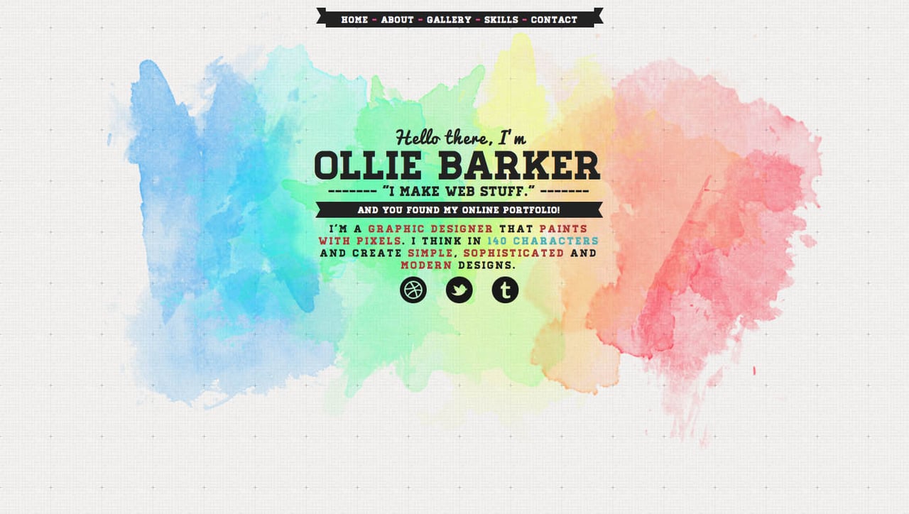 Ollie Barker Website Screenshot