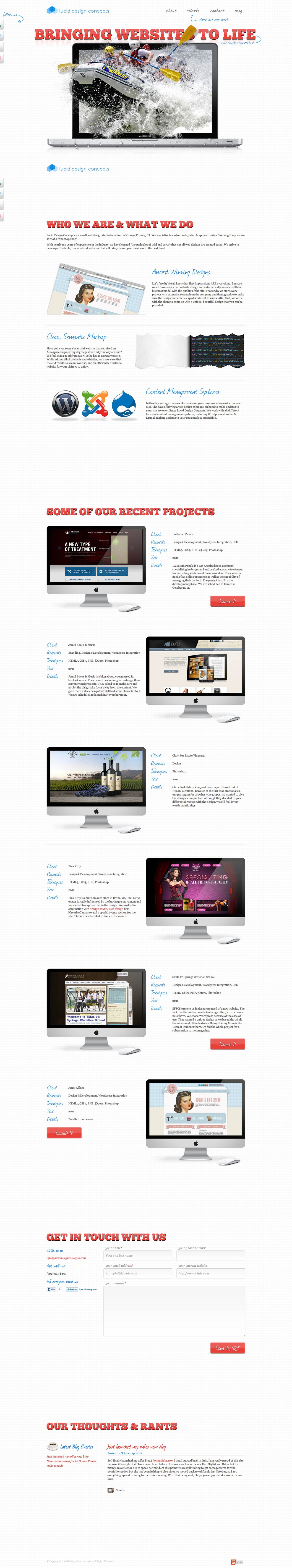 Lucid Design Concepts Website Screenshot