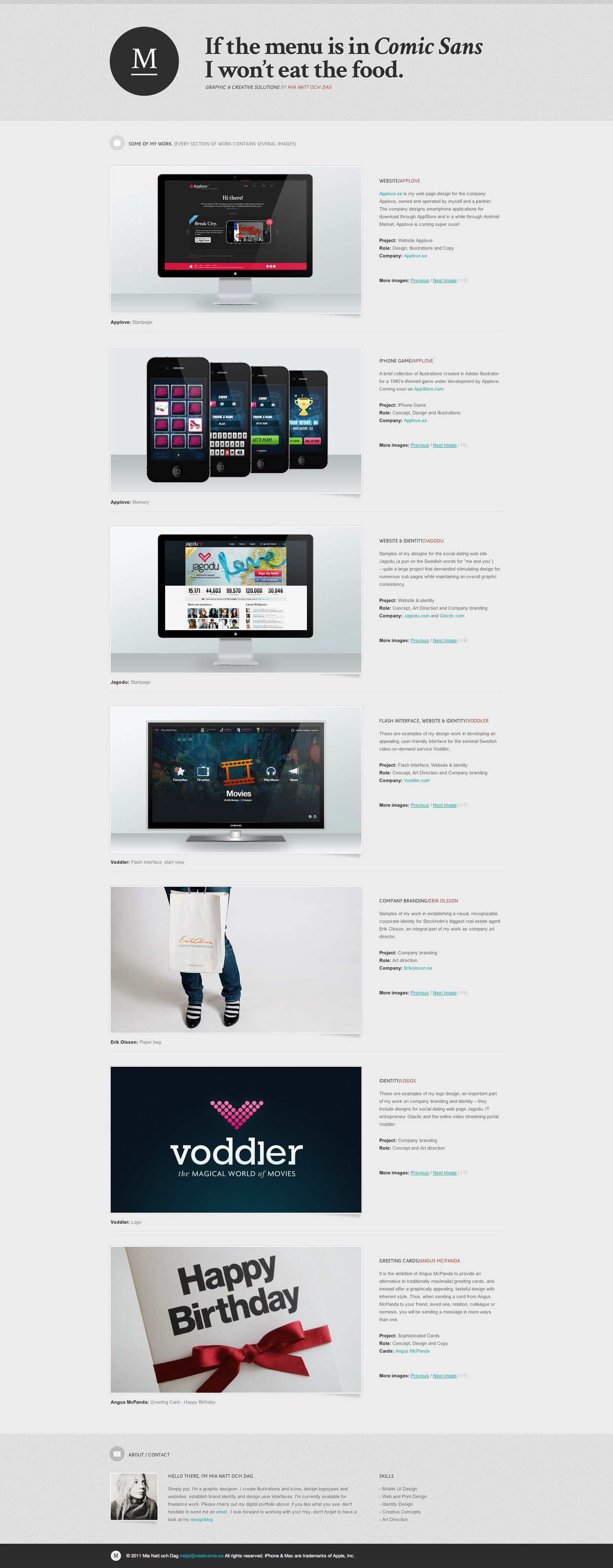 Mia Natt och Dag Website Screenshot