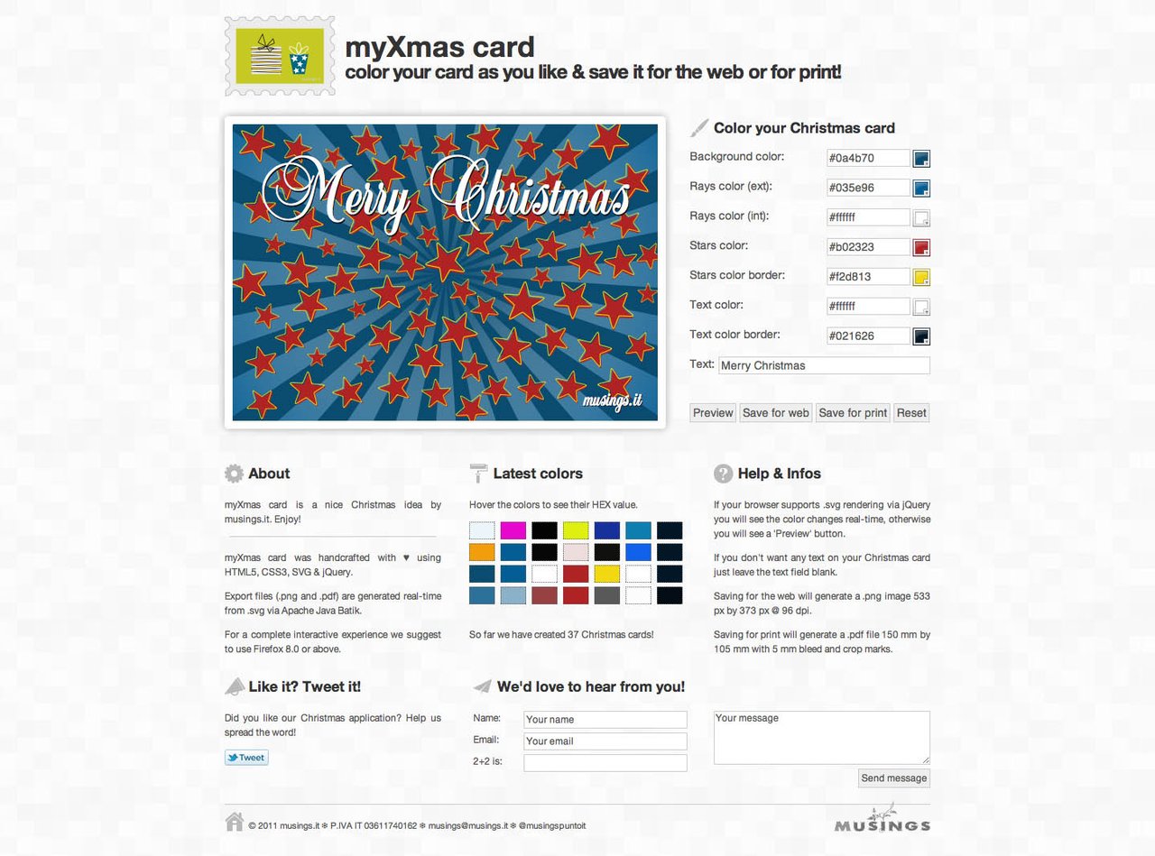 my Xmas card Website Screenshot
