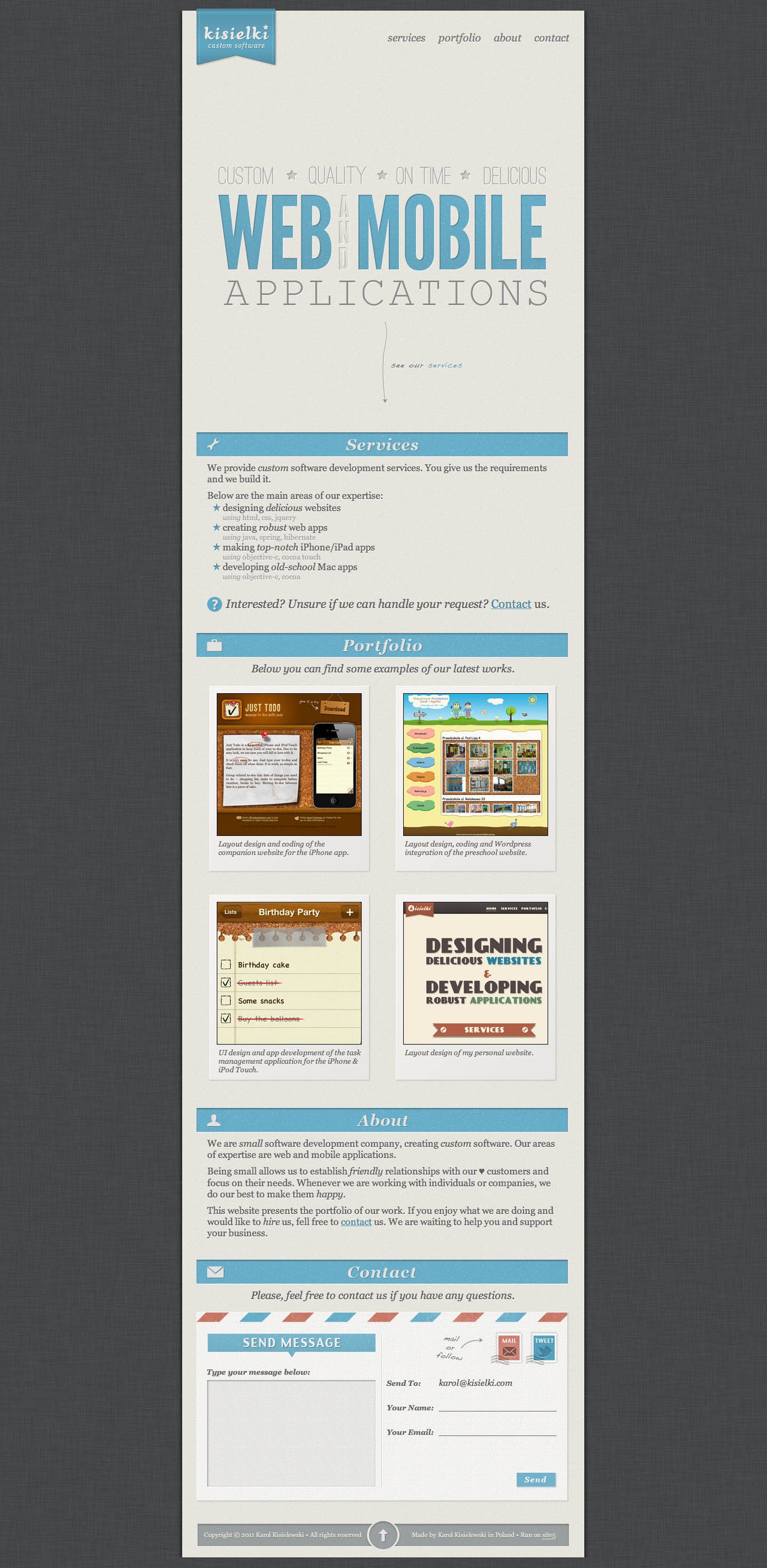 Kisielki Website Screenshot