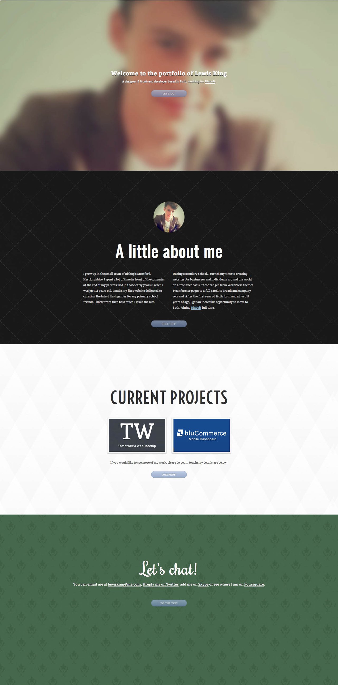 Lewis King Website Screenshot