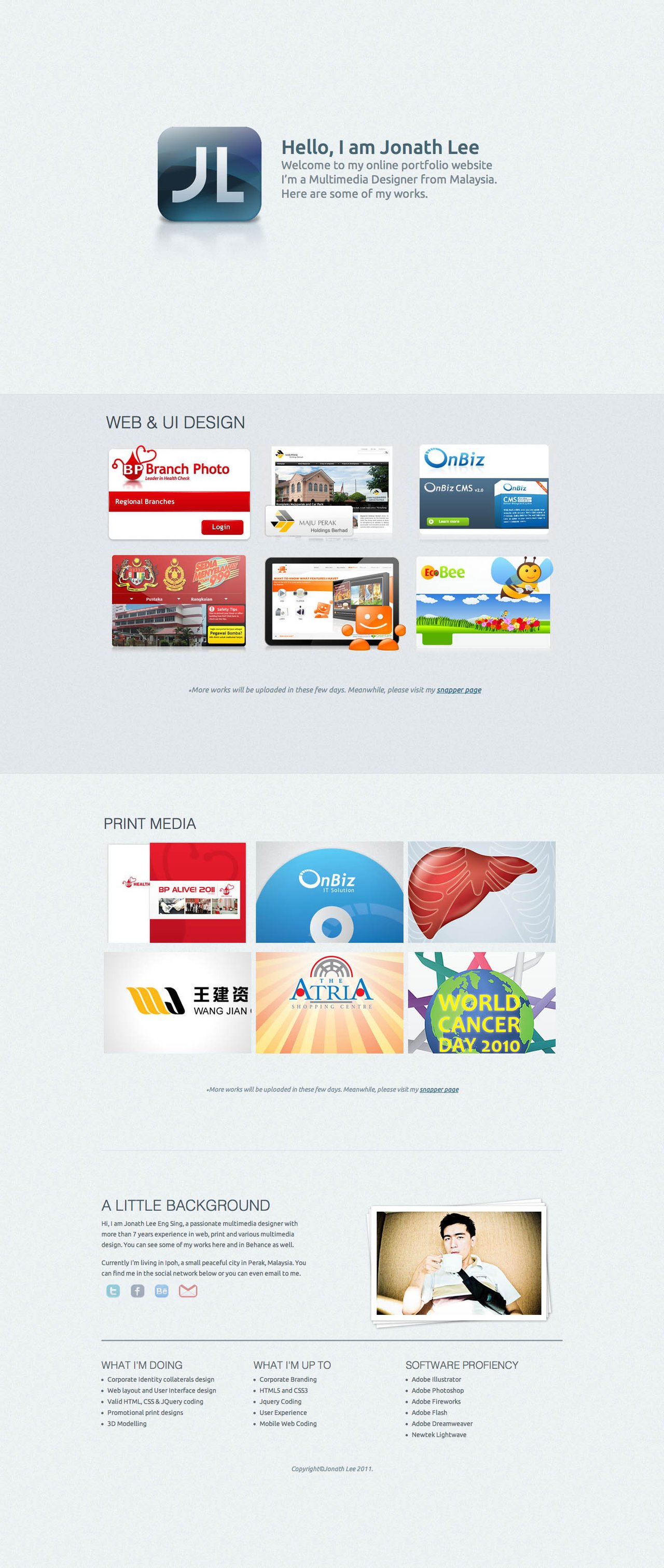 Jonath Lee Website Screenshot