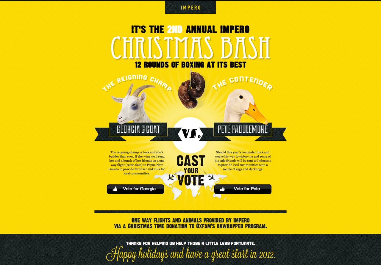 Impero Charity Bash Website Screenshot