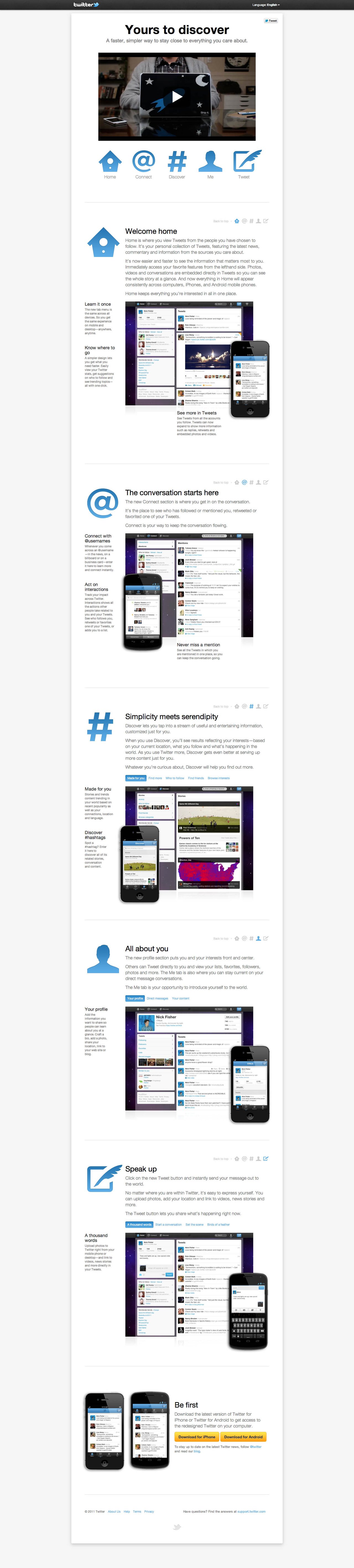 Twitter: Yours to discover Website Screenshot