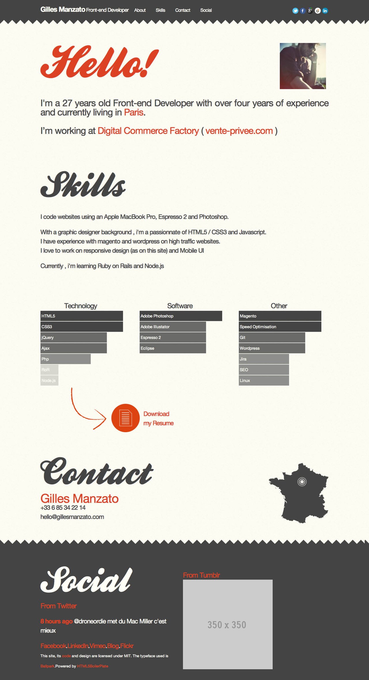 Gilles Manzato Website Screenshot