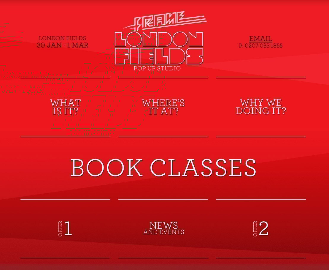 Frame London Fields Website Screenshot