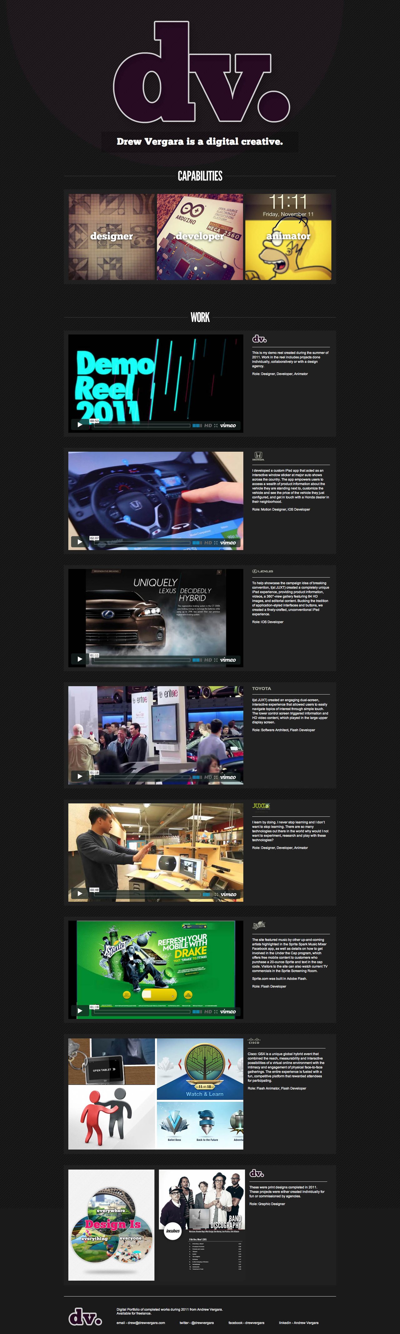 Drew Vergara Website Screenshot