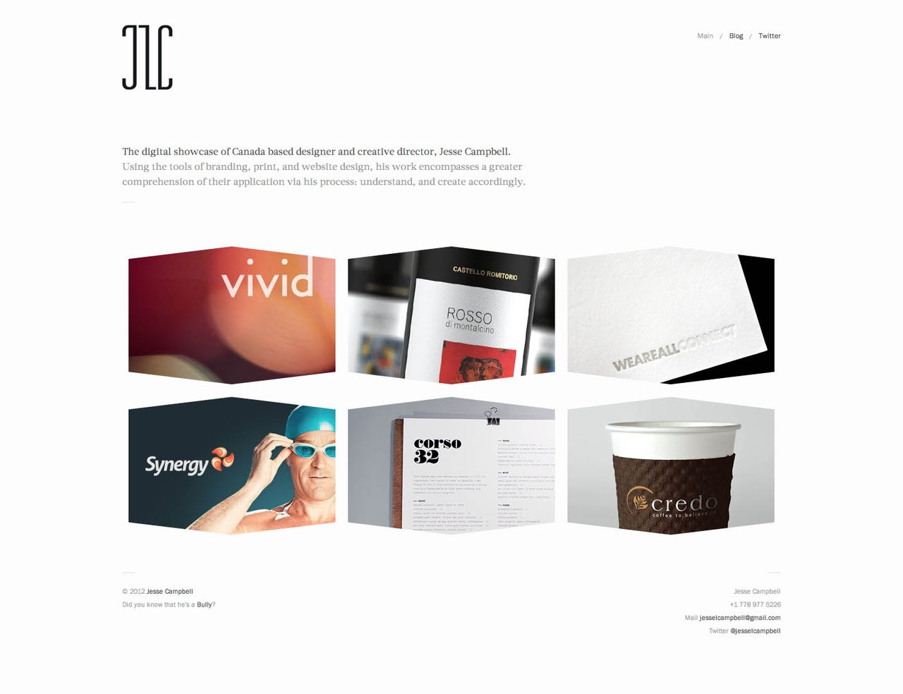 Jesse Campbell Website Screenshot