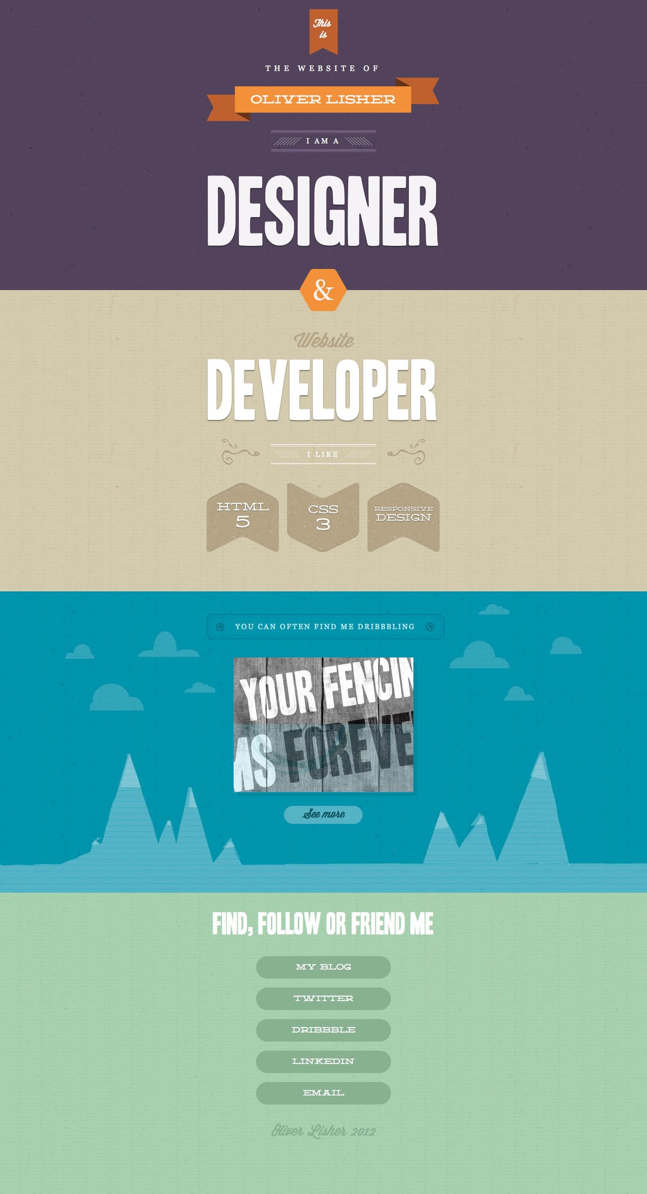 Oliver Lisher Website Screenshot