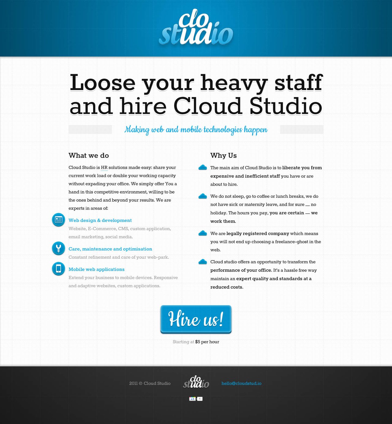 Cloud Studio Website Screenshot