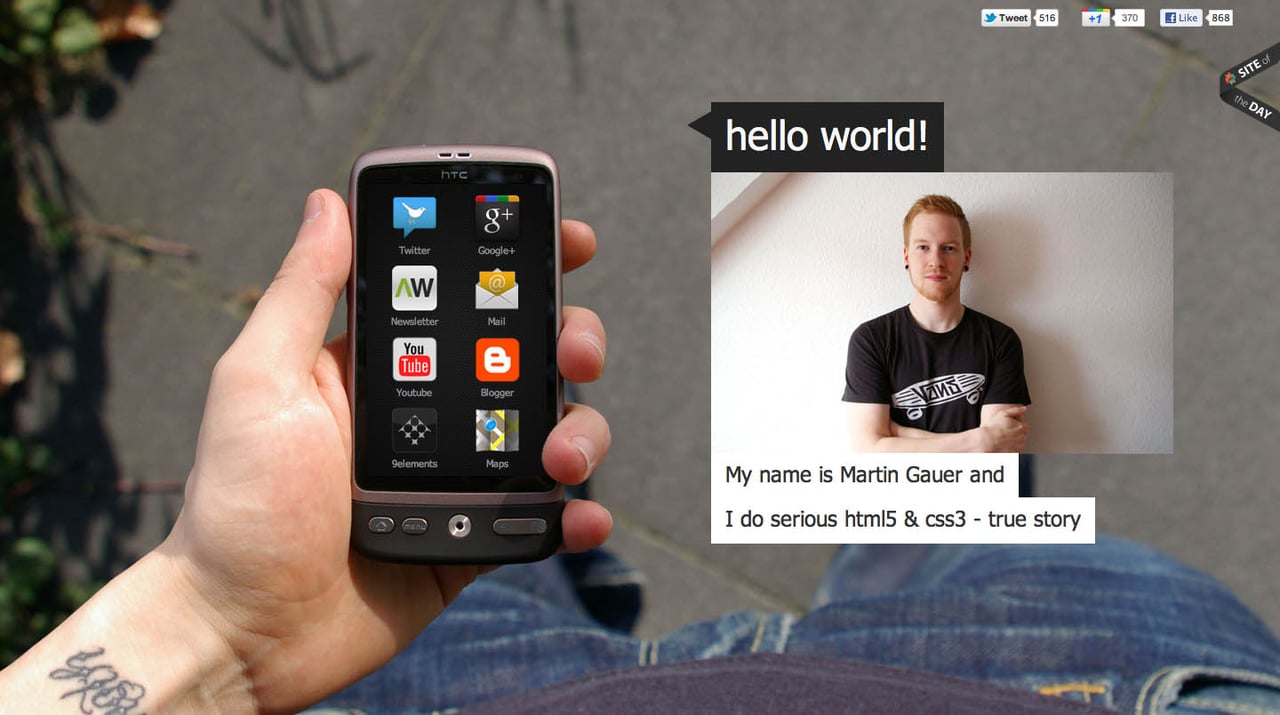 Martin Gauer Website Screenshot