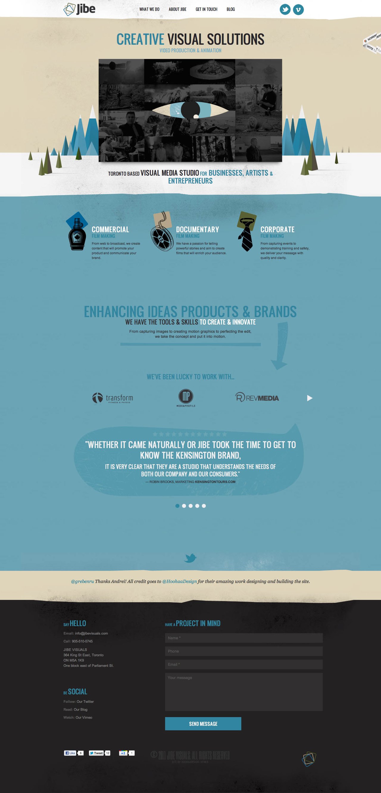 Jibe Visuals Website Screenshot