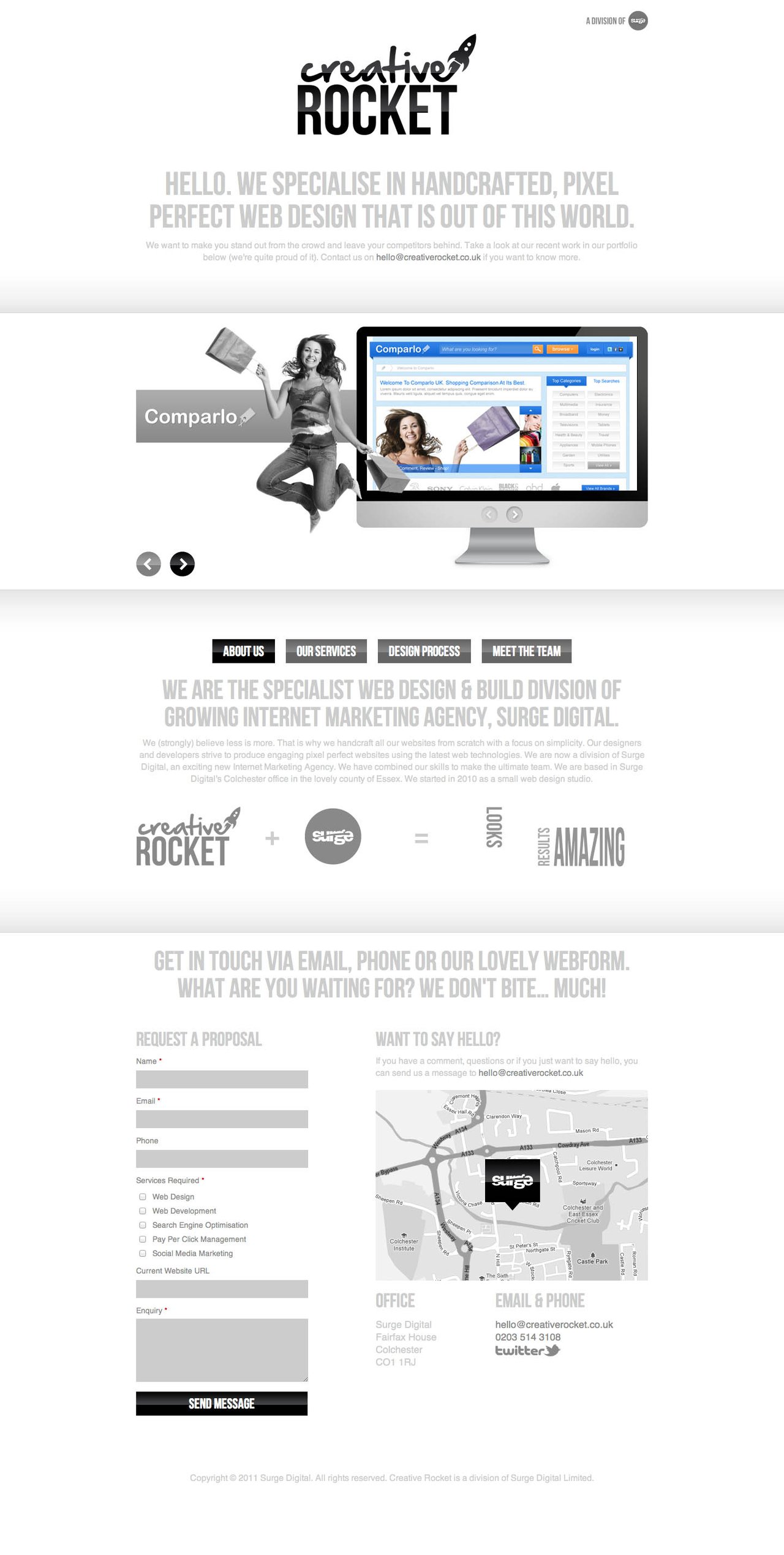 Creative Rocket Website Screenshot