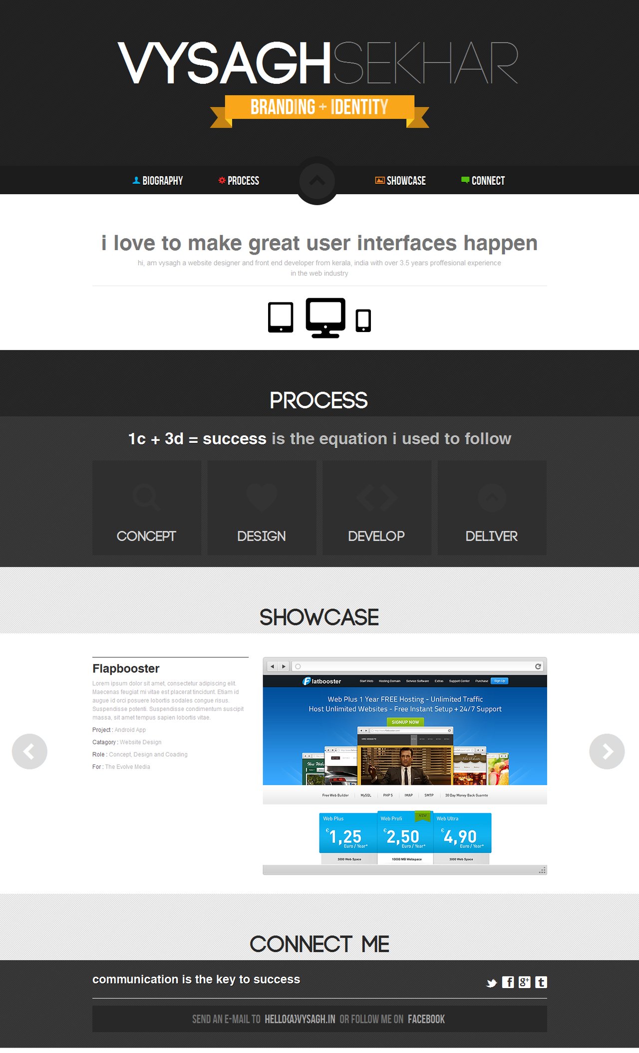 Vysagh Sekhar Website Screenshot