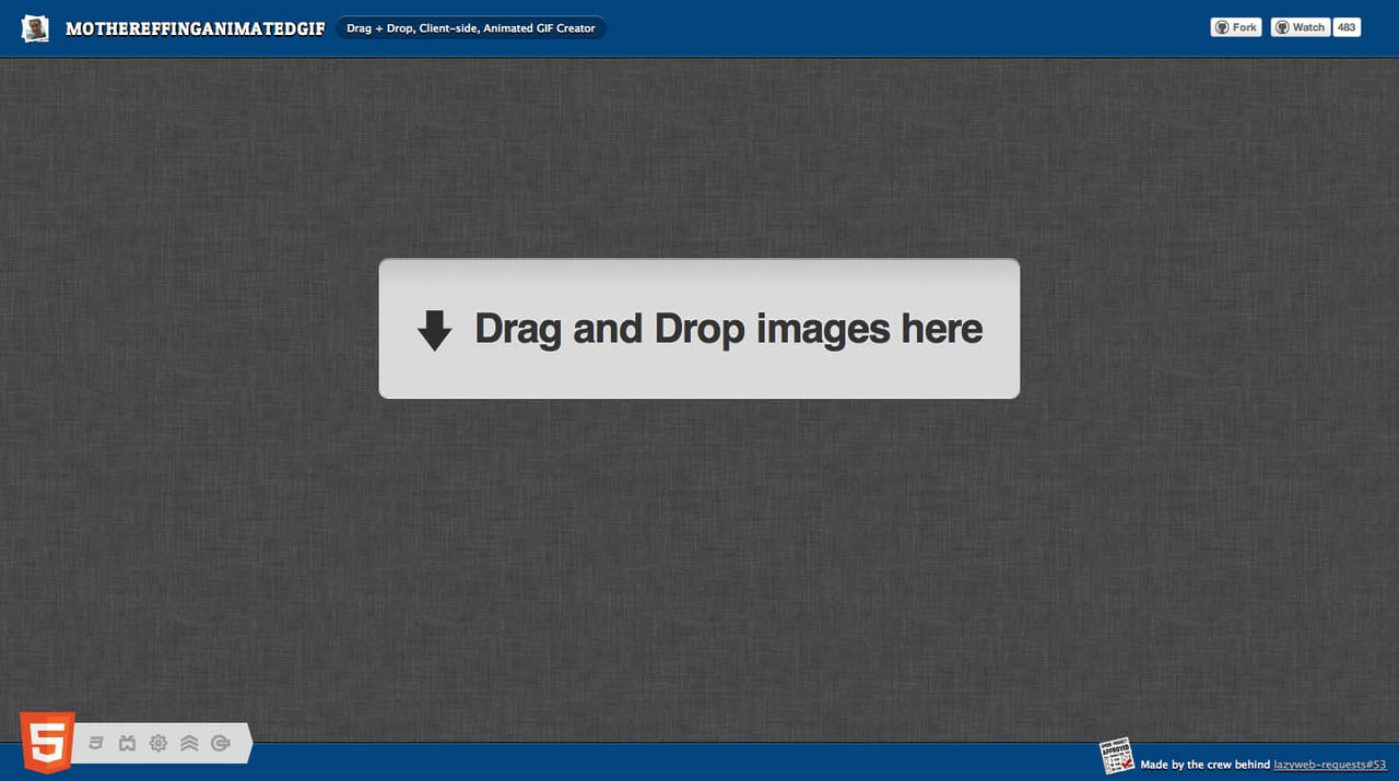 Mothereffing animated gif Website Screenshot
