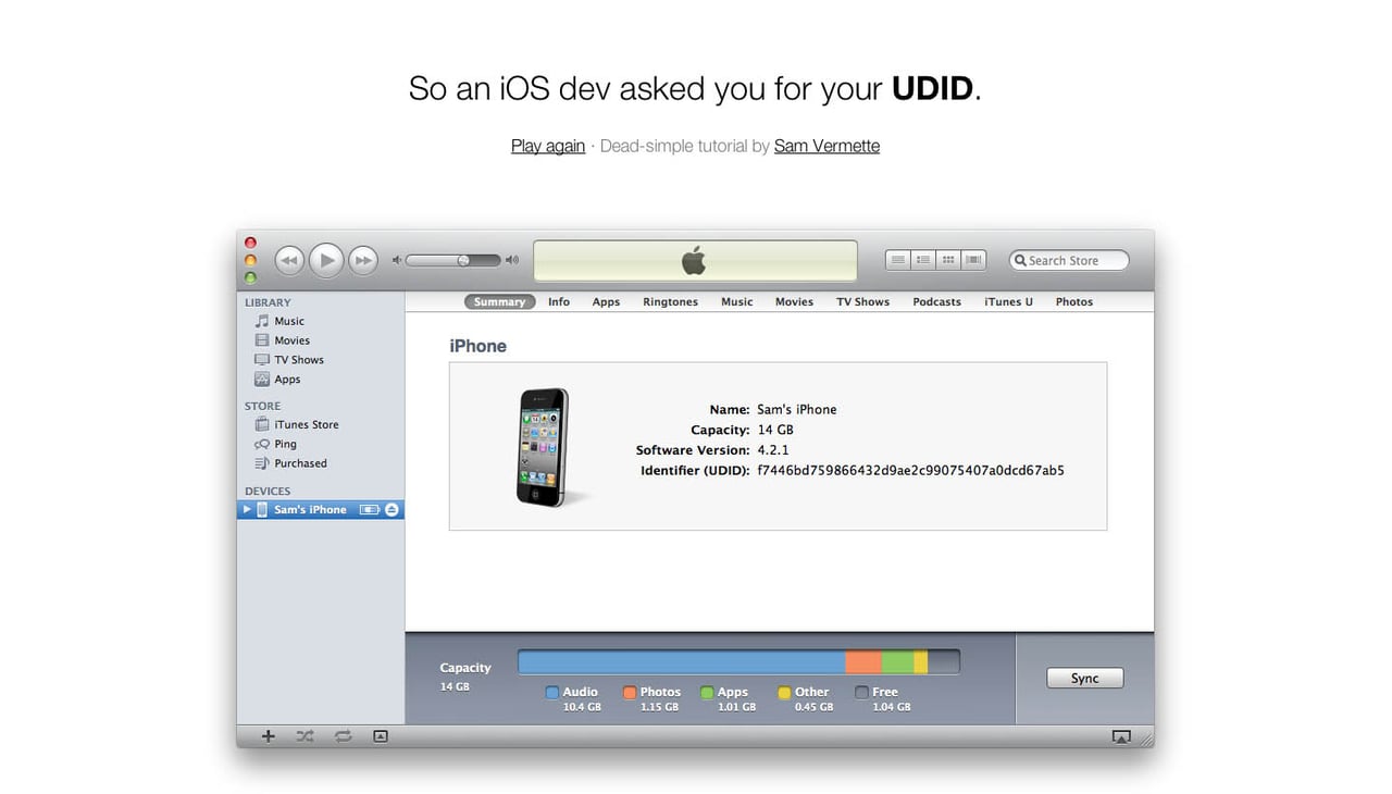 What’s my UDID? Website Screenshot