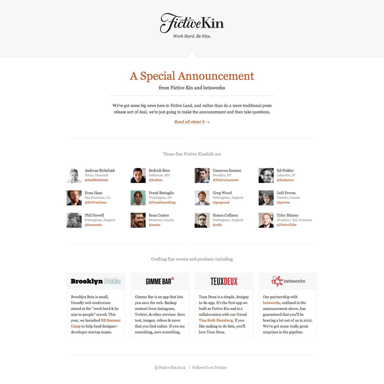 Fictive Kin Website Screenshot