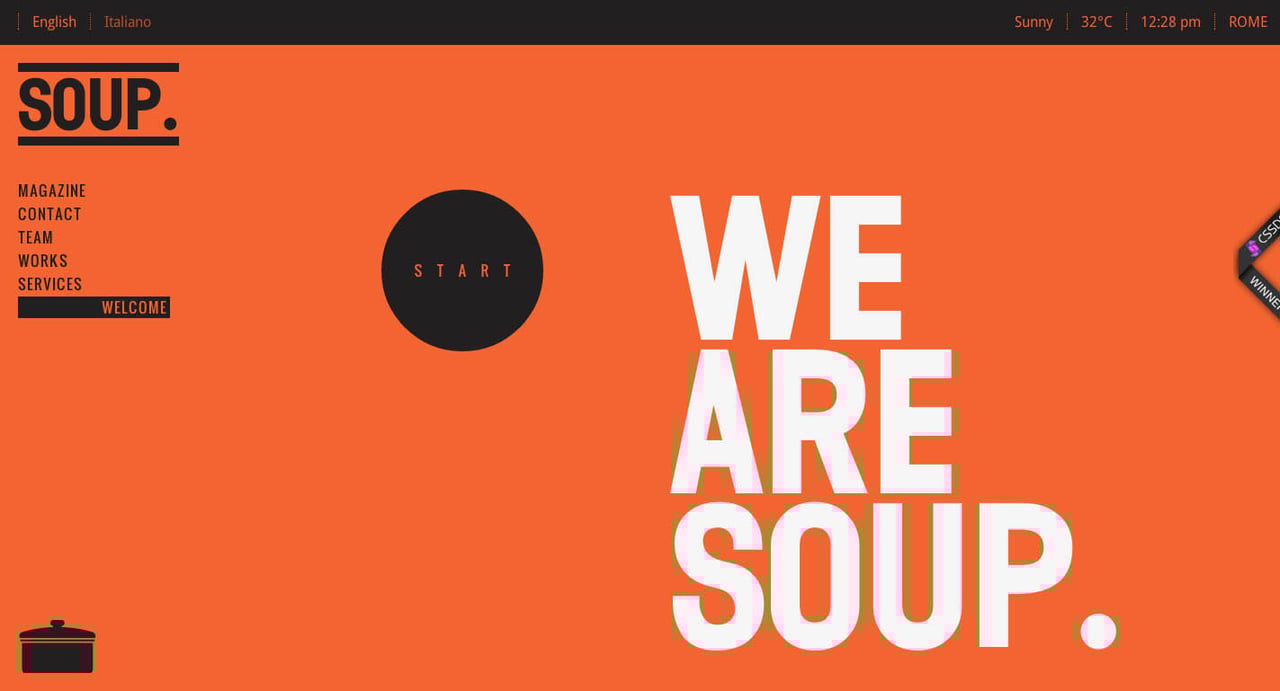 SOUP. Agency Website Screenshot
