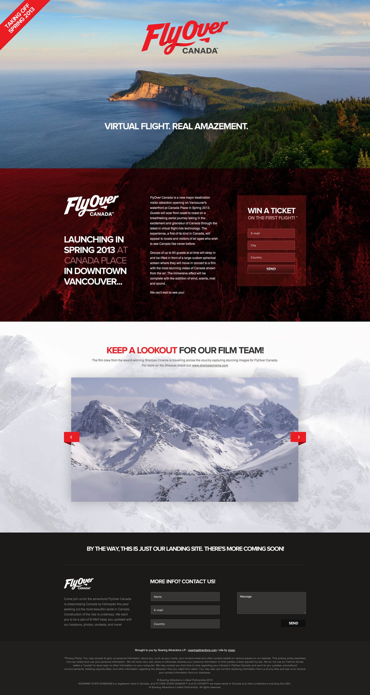 FlyOver Canada Website Screenshot