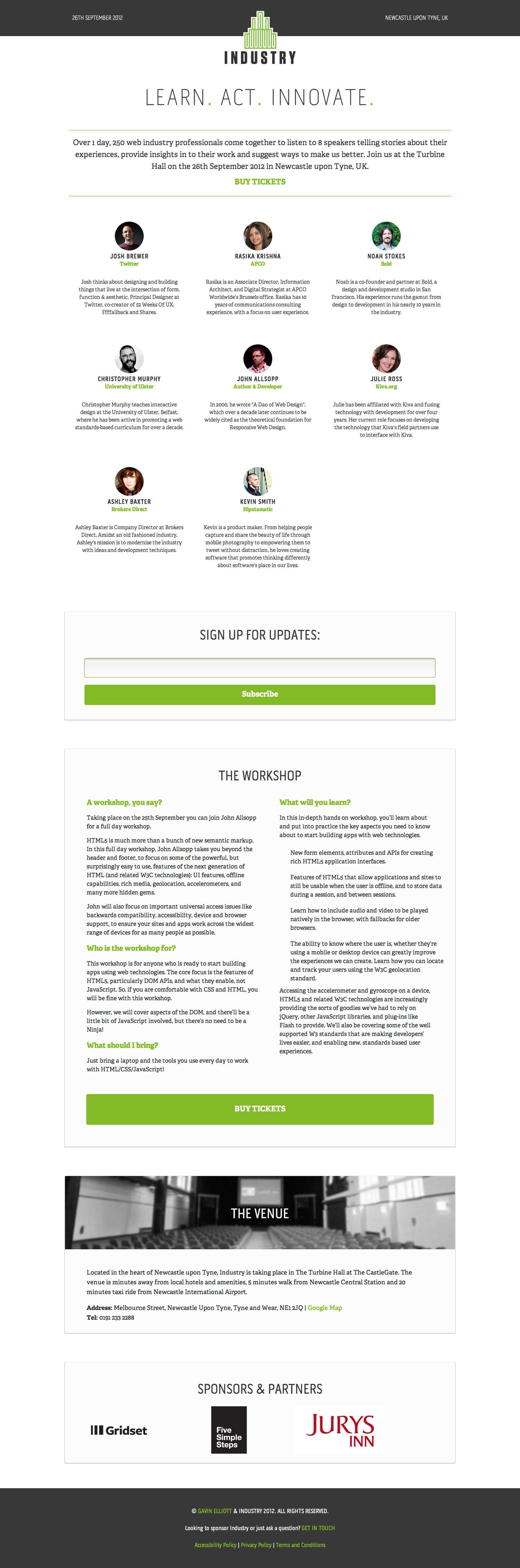 Industry Conference Website Screenshot